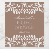 Mocha Brown Talavera Tile Fiesta Brautparty Weinetikett (Einzelnes Label)