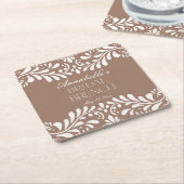 Mocha Brown Talavera Tile Fiesta Bridal Brunch Rechteckiger Pappuntersetzer (angewinkelt)
