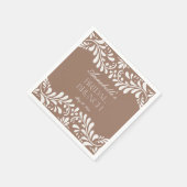 Mocha Brown Talavera Tile Fiesta Bridal Brunch Serviette (Ecke)