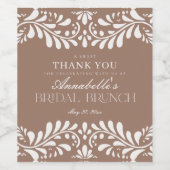 Mocha Brown Talavera Tile Fiesta Bridal Brunch Weinetikett (Einzelnes Label)