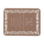 Mocha Brown Talavera Tile Fiesta Save the Date Magnet (Horizontal)
