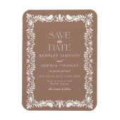 Mocha Brown Talavera Tile Fiesta Save the Date Magnet (Vertikal)