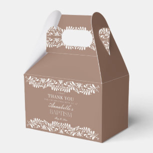 Mocha Brown Talavera Tile Fiesta Taufe Dessert Geschenkschachtel