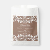 Mocha Brown Talavera Tile Fiesta Wedding Dessert Geschenktütchen (Vorderseite)