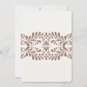 Mocha Brown Talavera Tile Fiesta Wedding Einladung (Rückseite)