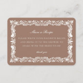 Mocha Brown Talavera Tile Share Rezept Beilage Begleitkarte (Vorderseite)