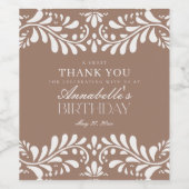 Mocha Brown Talavera Tile Spanish Fiesta Geburtsta Weinetikett (Einzelnes Label)