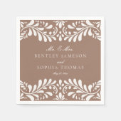 Mocha Brown Talavera Tile Spanish Fiesta Wedding Serviette (Vorderseite)