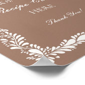 Mocha Brown Talavera Tile Teilen eines Rezept Brid Poster (Ecke)