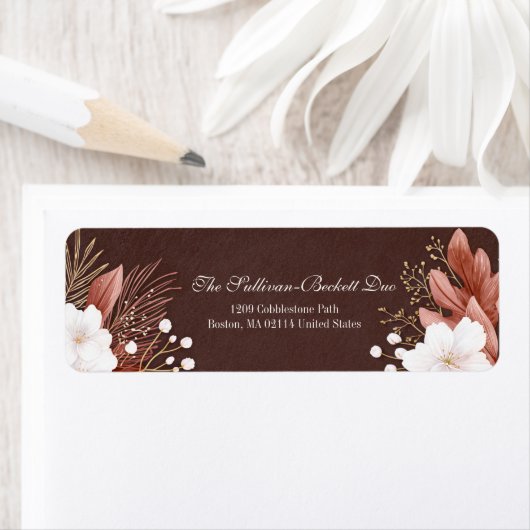 Mocha Brown Texture White Blossom Leaf (Insitu)