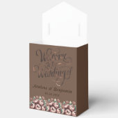Mocha Brown Watercolor Peonies typography Wedding Geschenkschachtel (Offen)