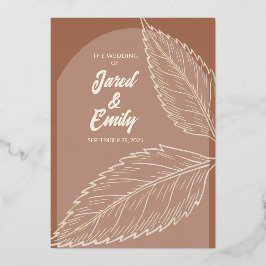 Mocha Brown Wedding Foil Einladung