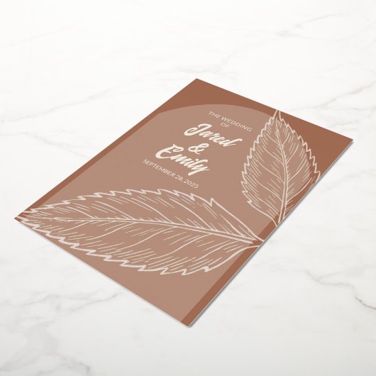 Mocha Brown Wedding Foil Einladung (Gedreht)