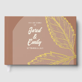 Mocha Brown Wedding Foil Gästebuch