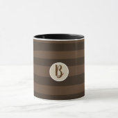 Mocha Brown Whimsical Funky Stripes Moderner Chic Tasse (Zentrum)