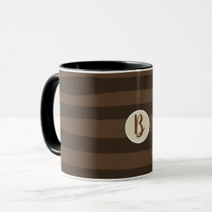 Mocha Brown Whimsical Funky Stripes Moderner Chic Tasse