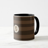 Mocha Brown Whimsical Funky Stripes Moderner Chic Tasse (VorderseiteRechts)