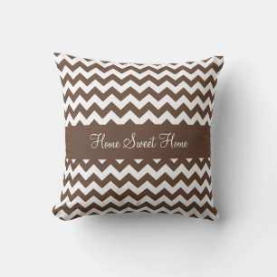 Mocha Brown Zickzack Kissen