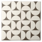 Mocha BrownModern Geometric Semi Circles Tile Fliese (Vorderseite)