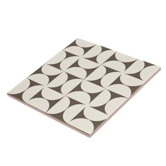Mocha BrownModern Geometric Semi Circles Tile Fliese (Seite)