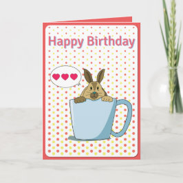 Mocha bunny Happy Birthday Card Karte