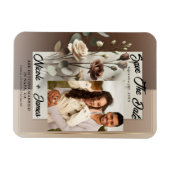 Mocha Café Au Lait Brown Neutral Floral Rett Date Magnet (Horizontal)