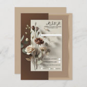 Mocha Café Au Lait Brown Neutral Floral UAWG Einladung (Vorne/Hinten)