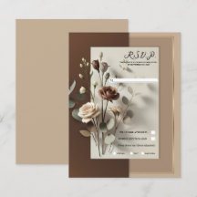 Mocha Café Au Lait Brown Neutral Floral UAWG