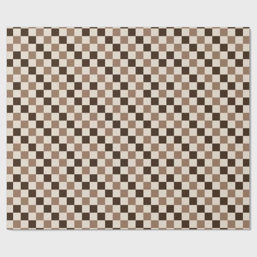 Mocha Checkered Charm Geschenkpapier (Flach)