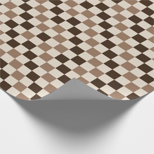 Mocha Checkered Charm Geschenkpapier (Ecke)