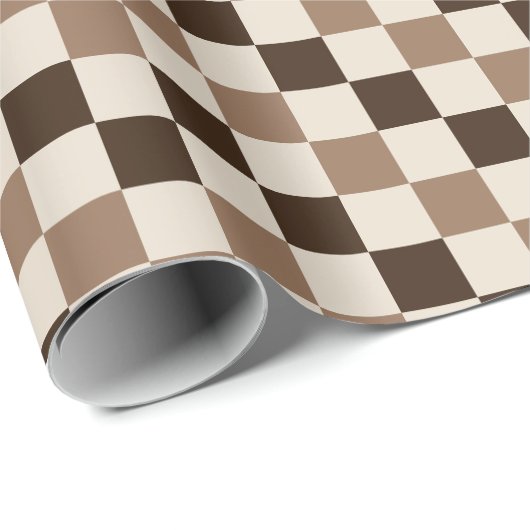 Mocha Checkered Charm Geschenkpapier (Rolleneckpunkt)