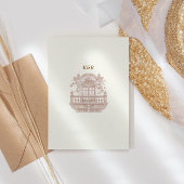 Mocha Chinoiserie Vintage Blumenhochzeit Einladung