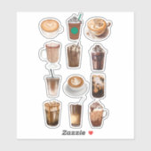 Mocha Coffee Collage Aufkleber (Blatt)