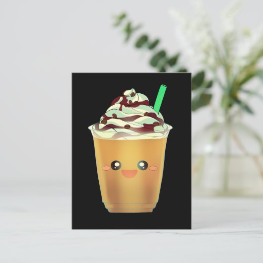 Mocha Coffee Frappe Postkarte (Stehend Vorderseite)