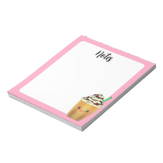 Mocha Coffee Iced Blended Drink Notizblock (Rotiert)