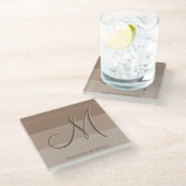 Mocha Color Blocks Personalisiert Glasuntersetzer (Schrägansicht)