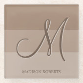 Mocha Color Blocks Personalisiert Glasuntersetzer (Vorderseite)