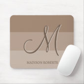 Mocha Color Blocks Personalisiert Monogram Mousepad (Mit Mouse)