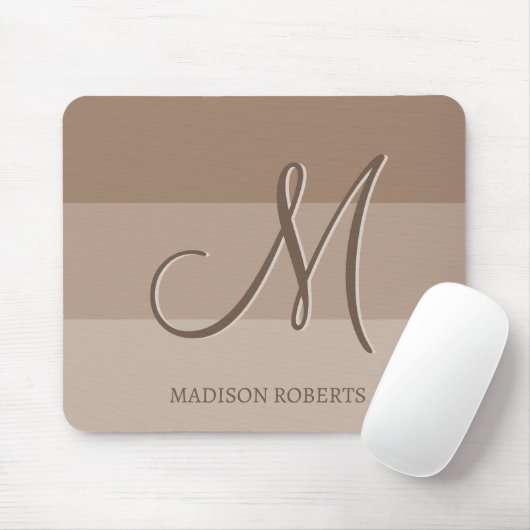 Mocha Color Blocks Personalisiert Monogram Mousepad (Mit Mouse)