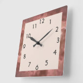 Mocha Copper Sparkle Quadratische Wanduhr (Winkel)