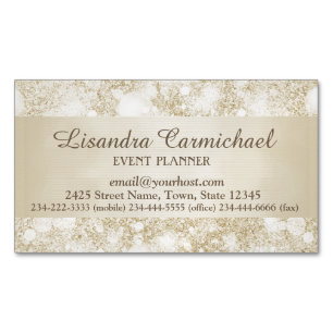 Mocha Cream Bokeh Magnetic Business Card Magnetische Visitenkarte