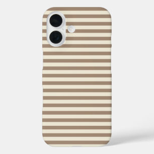 Mocha & Cream süße horizontale Streifen iPhone 16 Hülle