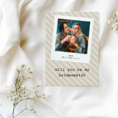 Mocha Cream "Werden Sie meine Bridesmaid?" Foto Einladung