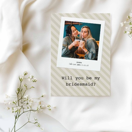 Mocha Cream "Werden Sie meine Bridesmaid?" Foto Einladung