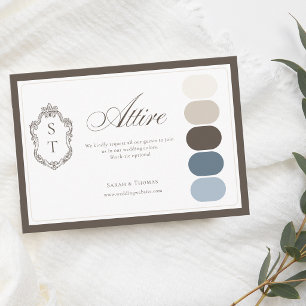 Mocha-Creme-Staubblau-Hochzeitskleidung Farbe Begleitkarte