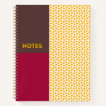 Mocha Crimson Gold Sunburst Notizbuch - S