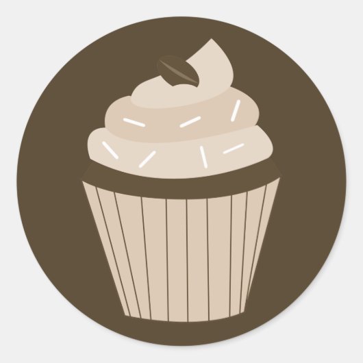 Mocha Cupcake Round Stickers (Vorderseite)