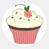 Mocha Cupcake Runder Aufkleber (Vorderseite)