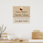 Mocha Cupcake Shoppe-Zeichen oder Werbeplakat Poster (Küche)