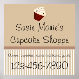 Mocha Cupcake Shoppe-Zeichen oder Werbeplakat Poster